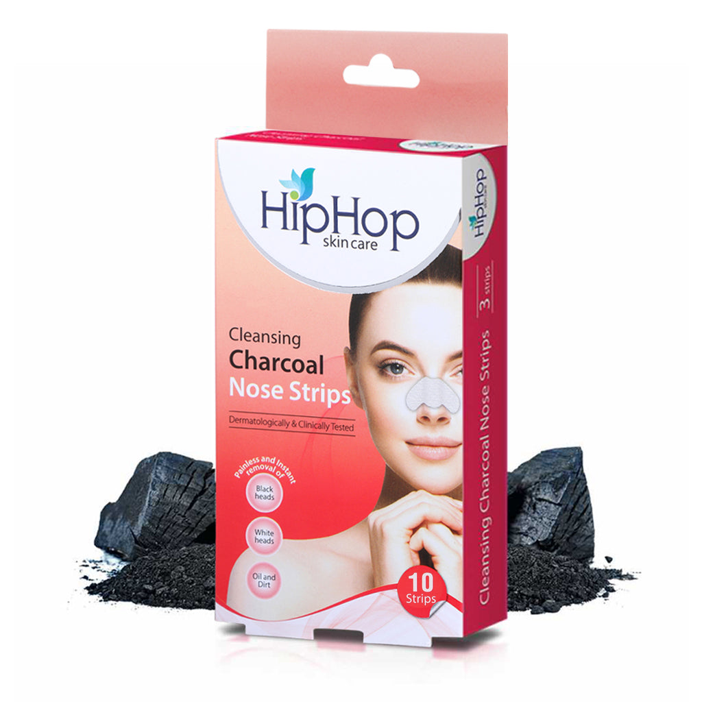 HipHop Blackhead Remover Nose Strips for Women (Activated Charcoal, 10 Strips) + Instant Makeup Remover Wipes (Micellar water, 30 Wipes)