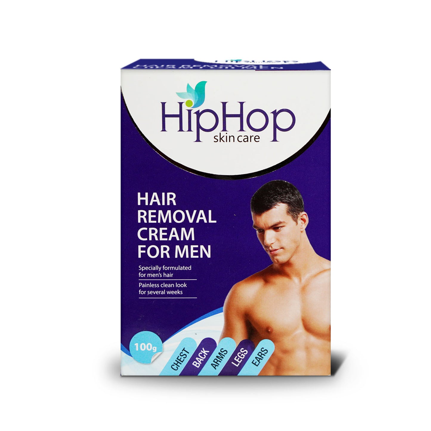 HipHop Facial Wax Strips (Argan Oil, 20 Strips) + Hair Removal Cream for Men (Aleo Vera, 100gm)