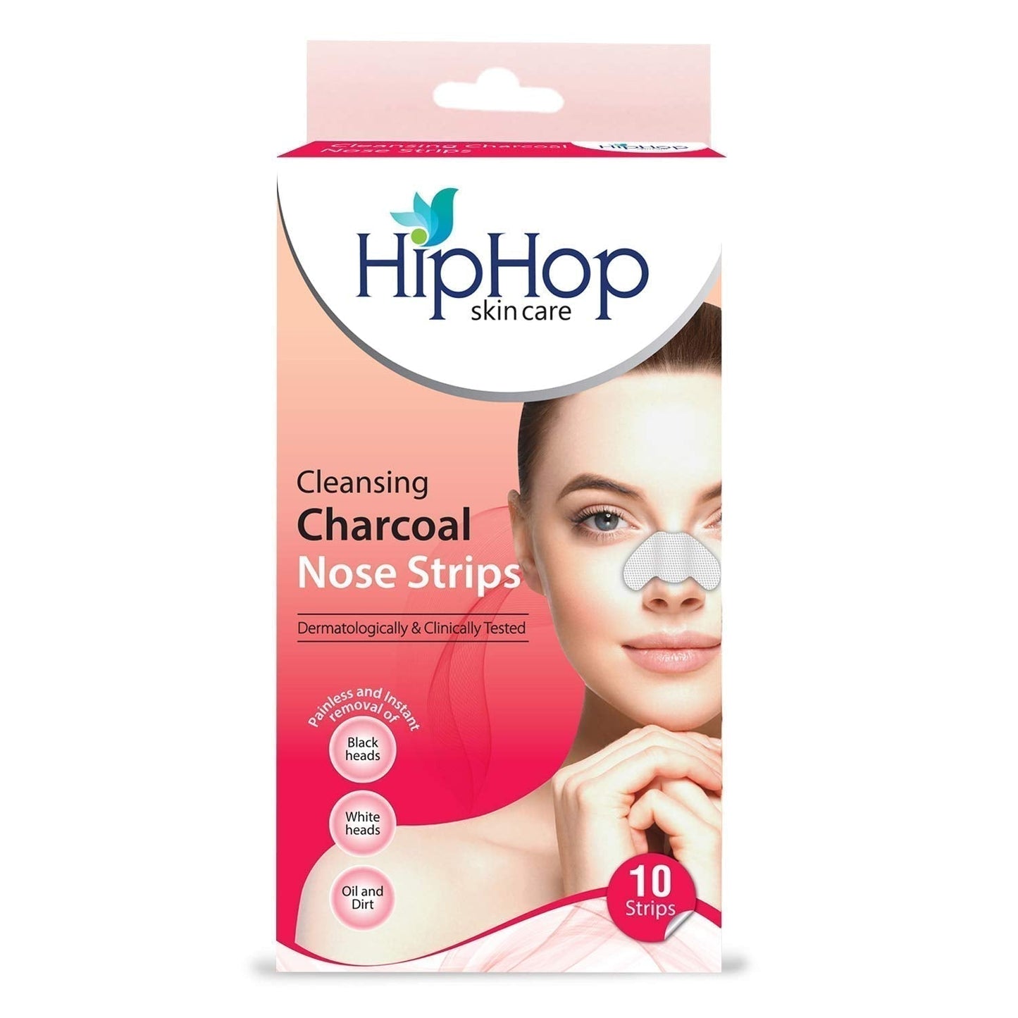 HipHop Blackhead Remover Nose Strips for Women (Activated Charcoal, 10 Strips) + Brightening Body Yogurt (100 gm)