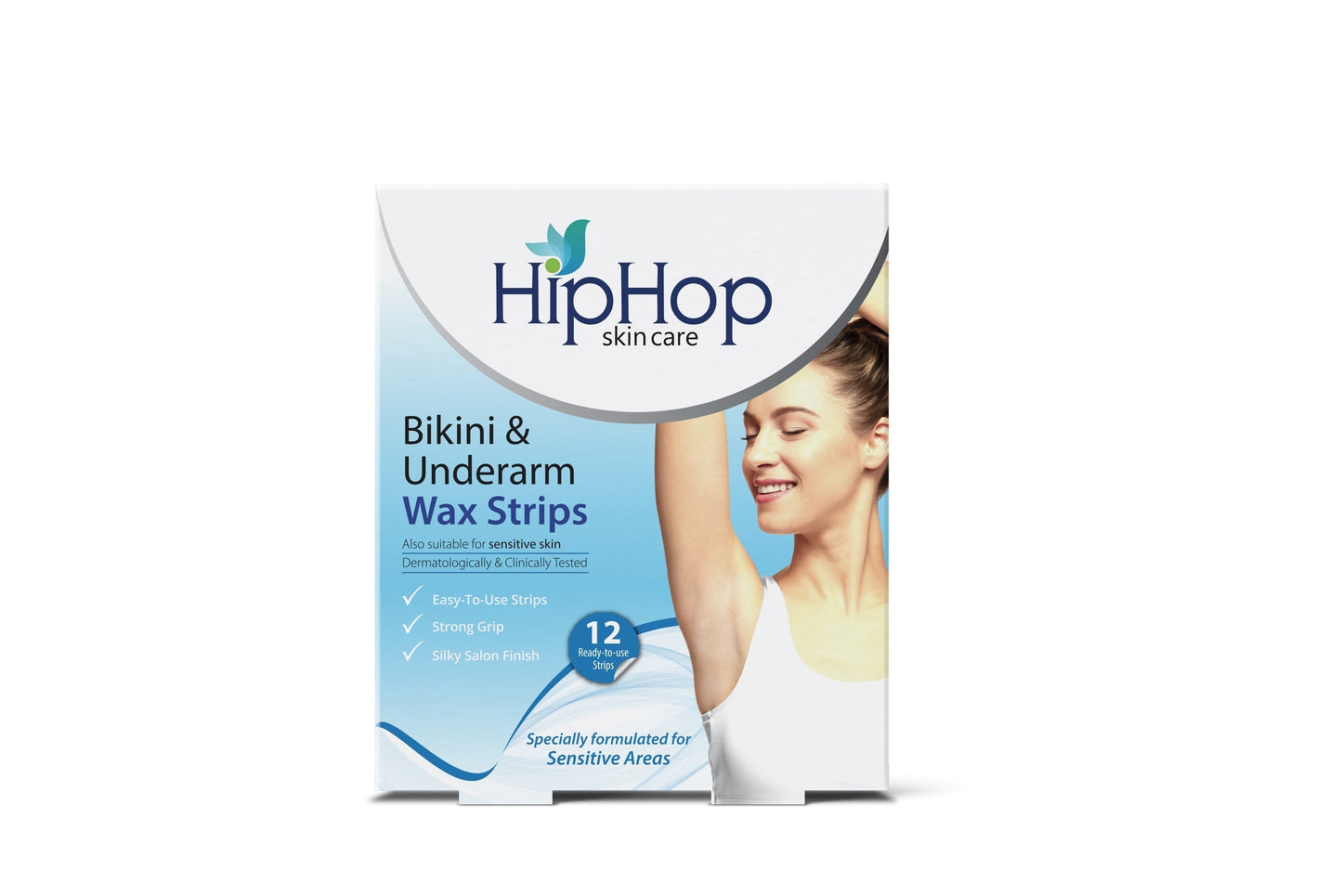 HipHop Bikini & Underarm Wax Strips (Argan Oil, 12 Strips) + Anti-Acne Face Cleanser (Salicylic Acid, 100 ml)