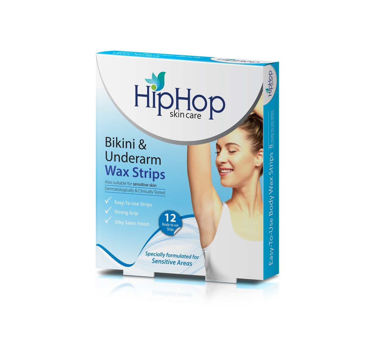 HipHop Bikini & Underarm Wax Strips (Argan Oil, 12 Strips) + Instant Nail Polish Remover Wipes (Argon Oil, 30 Wipes)