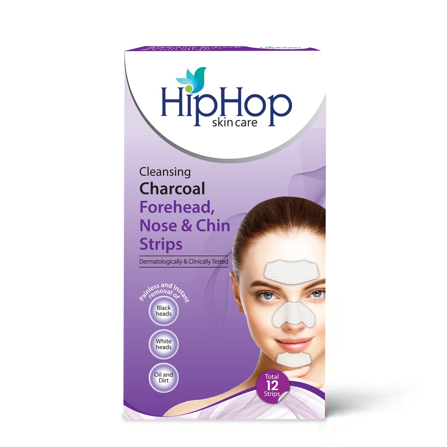 HipHop T-Zone Strips for Blackhead Removal With Activated Charcoal (12 Strips)