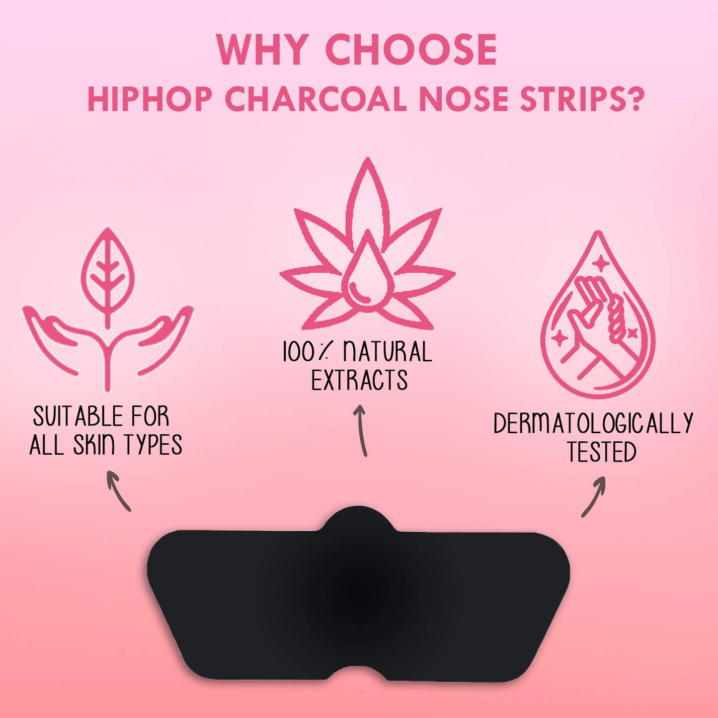 HipHop Blackhead Remover Nose Strips with Activated Charcoal For Women