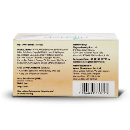 HipHop Instant Makeup Remover Wipes With Micellar water (30 Wipes)