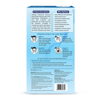 HipHop Blackhead Remover Nose Strips for Women (Activated Charcoal, 6 Strips) + Instant Makeup Remover Wipes (Micellar water, 30 Wipes)