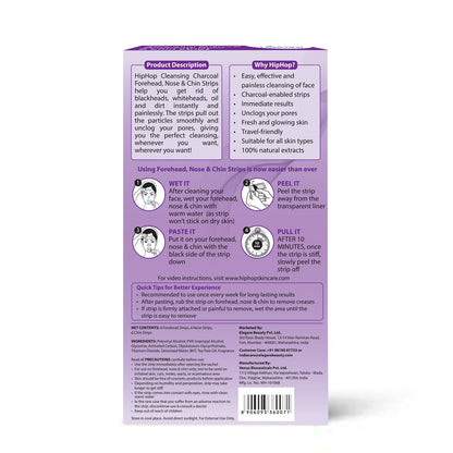 HipHop T-Zone Strips for Blackhead Removal With Activated Charcoal (12 Strips)