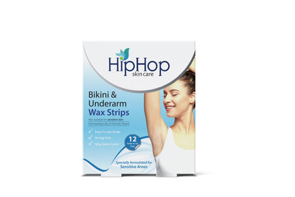 HipHop Bikini & Underarm Wax Strips (Argan Oil, 12 Strips) + Instant Nail Polish Remover Wipes (Argon Oil, 30 Wipes)
