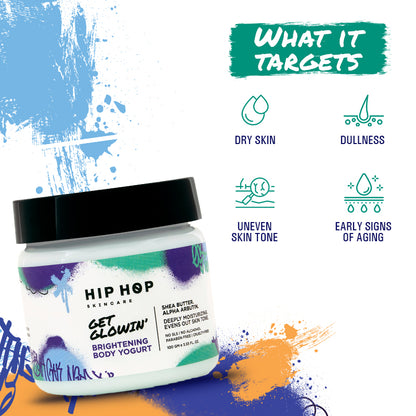 HipHop Facial Wax Strips (Argan Oil, 20 Strips) + Brightening Body Yogurt (100 gm)