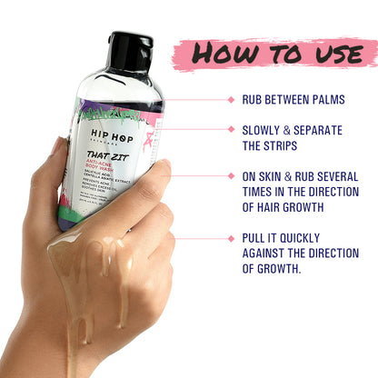 HipHop Body Wax Strips (Aloe Vera, 8 Strips) + Anti-Acne Body Cleanser (Salicylic Acid, 200 ml)