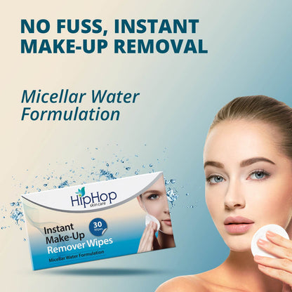 HipHop Instant Makeup Remover Wipes With Micellar water (30 Wipes)