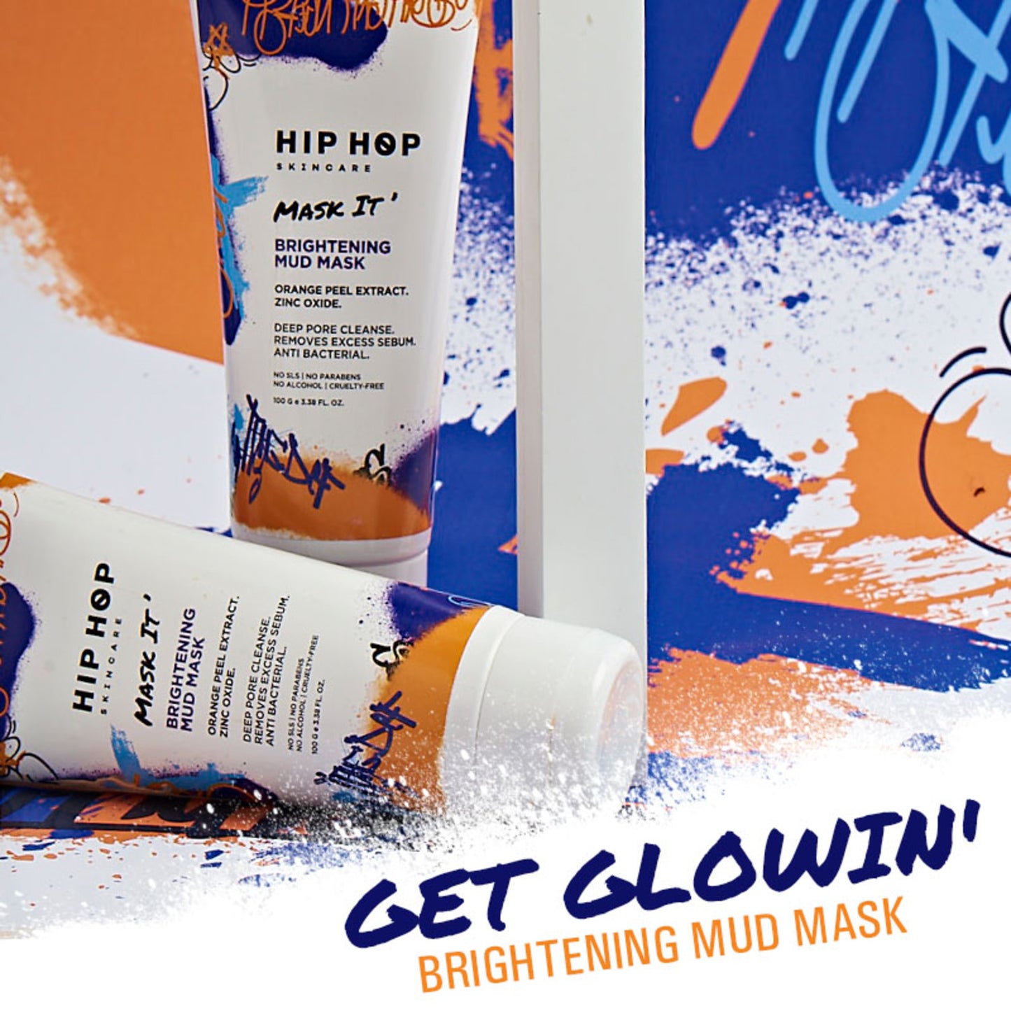 HipHop Body Wax Strips (Choco Extract, 8 Strips) + Brightening Mud/Face Mask (Orange Peel Extract, 100 ml)