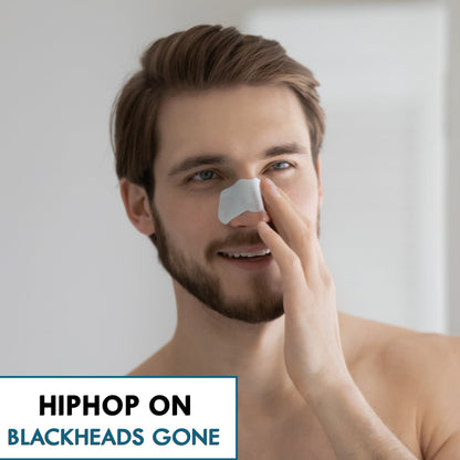 HipHop Blackhead Remover Nose Strips for Men (Activated Charcoal, 6 Strips) + Under Eye Pads (Multivitamin Gel, 5 Pairs)