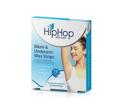 HipHop Bikini & Underarm Wax Strips (Argan Oil, 12 Strips) + Body Wax Strips (Choco Extract, 8 Strips)