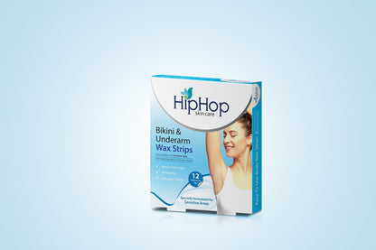 HipHop Bikini & Underarm Wax Strips (Argan Oil, 12 Strips) + Hair Removal Cream for Men (60gm)