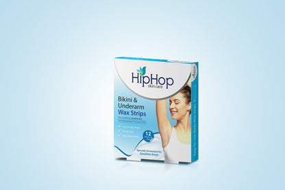 HipHop Bikini & Underarm Wax Strips (Argan Oil, 12 Strips) + Instant Nail Polish Remover Wipes (Argon Oil, 30 Wipes)