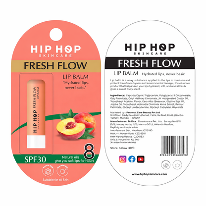 HipHop Skincare Fresh Flow Lip Balm SPF 30 | Hydrated Lips, Never Basic | Natural Oils | Soft & Moisturized Lips | Suitable for All Skin Types