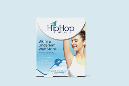 HipHop Bikini & Underarm Wax Strips (Argan Oil, 12 Strips) + Hair Removal Cream for Men (Aleo Vera, 100gm)