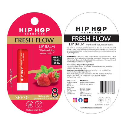 HipHop Skincare Fresh Flow Lip Balm SPF 30 | Hydrated Lips, Never Basic | Natural Oils | Soft & Moisturized Lips | Suitable for All Skin Types