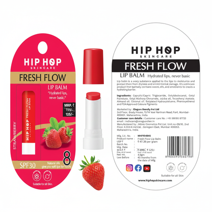 HipHop Skincare Fresh Flow Lip Balm SPF 30 | Hydrated Lips, Never Basic | Natural Oils | Soft & Moisturized Lips | Suitable for All Skin Types