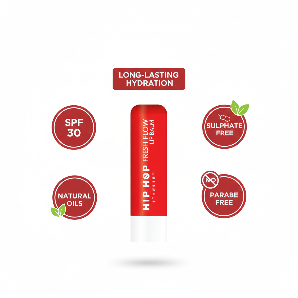 HipHop Skincare Fresh Flow Lip Balm SPF 30 | Hydrated Lips, Never Basic | Natural Oils | Soft & Moisturized Lips | Suitable for All Skin Types