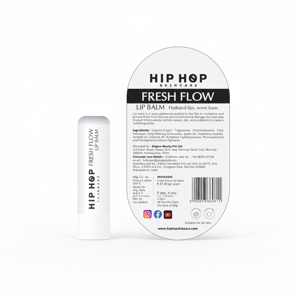 HipHop Skincare Fresh Flow Lip Balm SPF 30 | Hydrated Lips, Never Basic | Natural Oils | Soft & Moisturized Lips | Suitable for All Skin Types