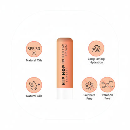 HipHop Skincare Fresh Flow Lip Balm SPF 30 | Hydrated Lips, Never Basic | Natural Oils | Soft & Moisturized Lips | Suitable for All Skin Types
