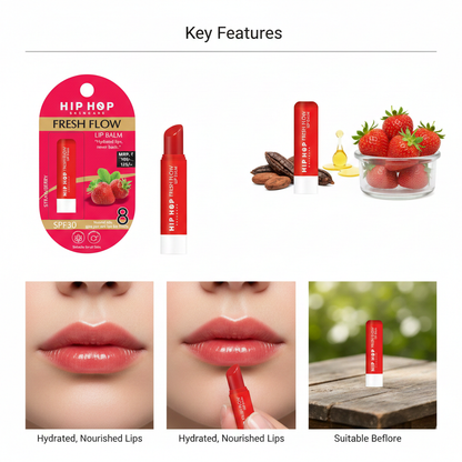 HipHop Skincare Fresh Flow Lip Balm SPF 30 | Hydrated Lips, Never Basic | Natural Oils | Soft & Moisturized Lips | Suitable for All Skin Types