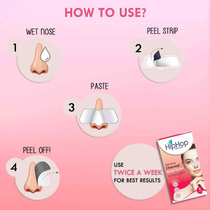 HipHop Blackhead Remover Nose Strips with Activated Charcoal For Women